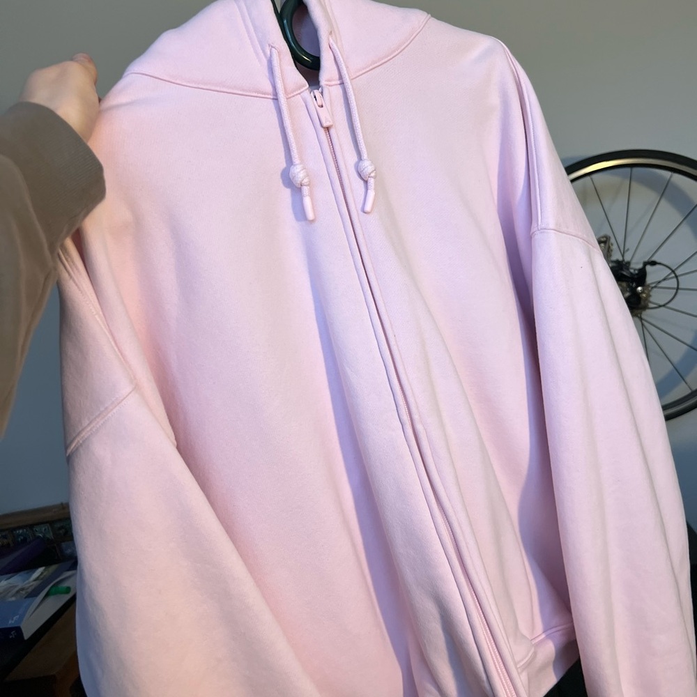 Aritzia Pink Zip Hoodie